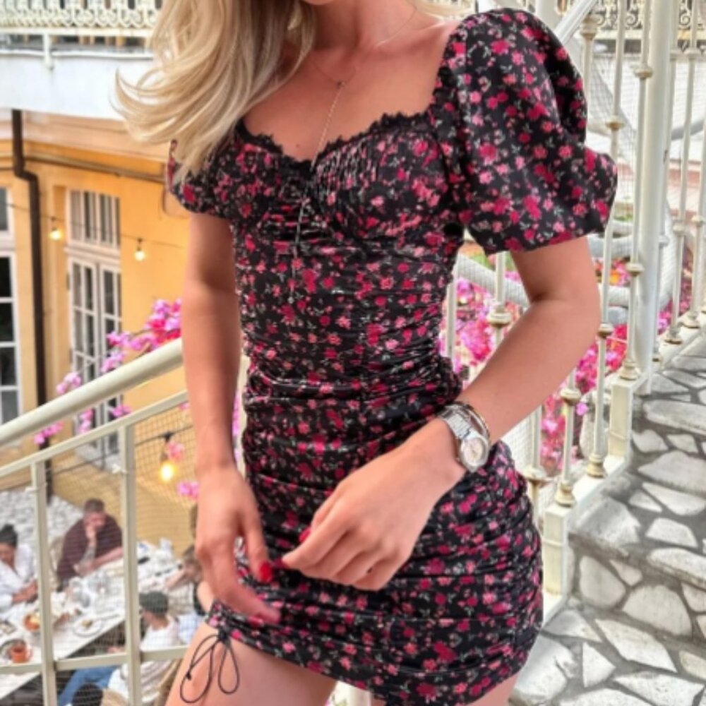 NWT For Love & Lemons Melrose Floral Bustier Mini Dress Size M